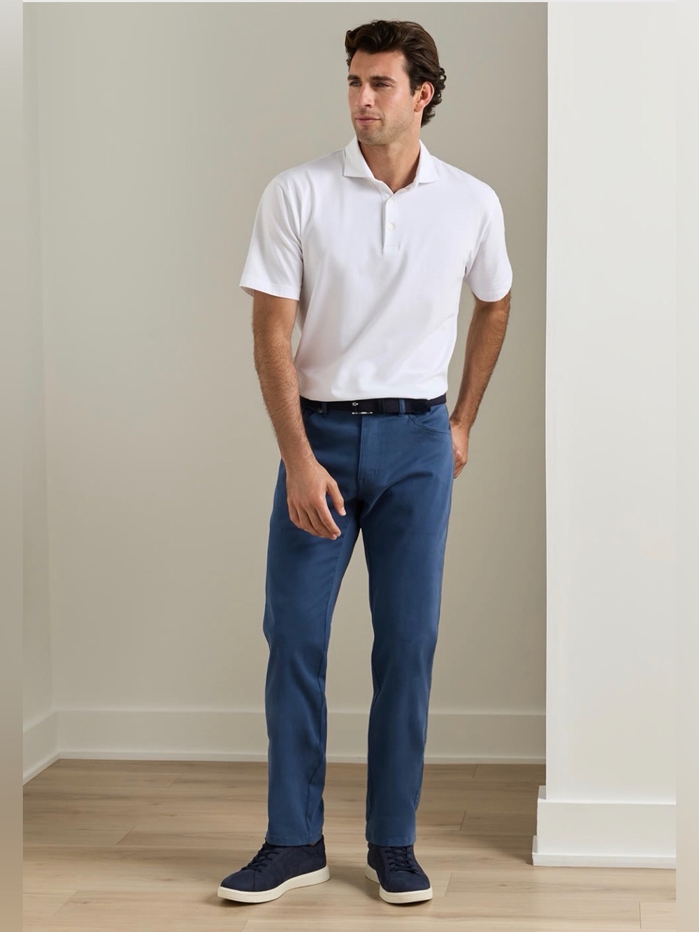 PETER MILLAR Men's Signature Sateen Five-Pocket Pant in Navy Blue